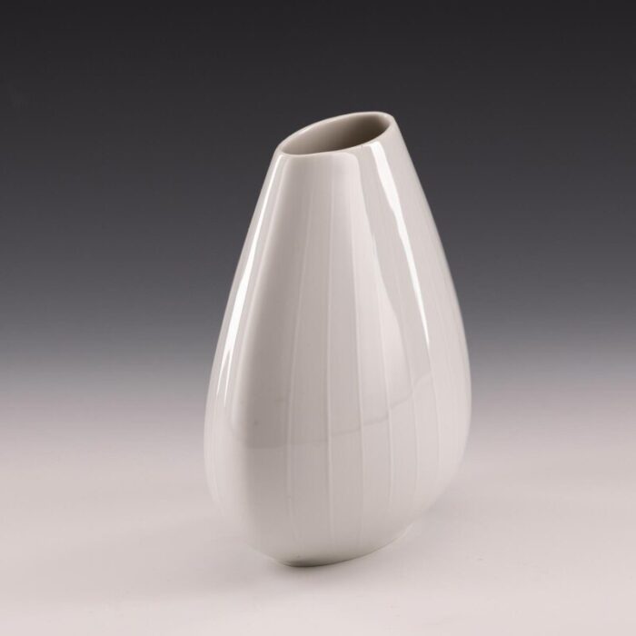 oval german white porcelain vase by handc selb bavaria heinrich 1960s 6400