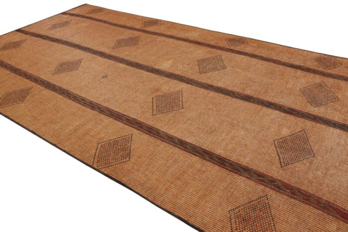 oversized vintage moroccan tuareg mat with geometric patterns from rug and kilim 6329