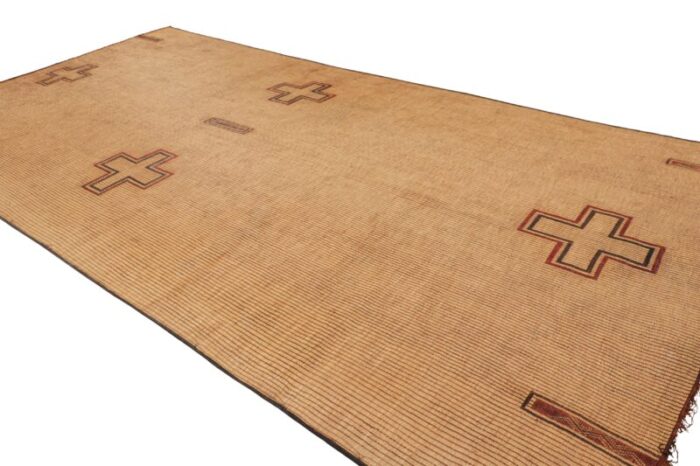 oversized vintage moroccan tuareg mat with geometric patterns from rug and kilim 8478