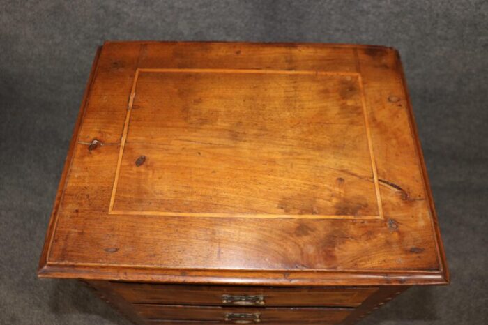 pair 18th century italian 4 drawer nightstands side cabinets in olivewood 3595