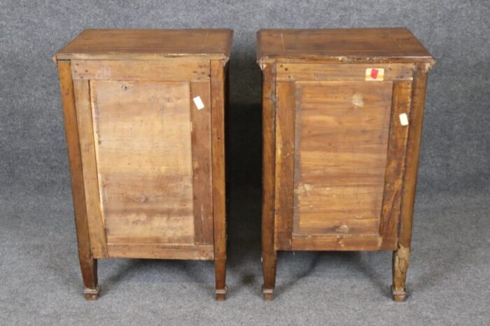 pair 18th century italian 4 drawer nightstands side cabinets in olivewood 4056