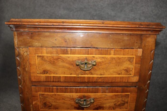 pair 18th century italian 4 drawer nightstands side cabinets in olivewood 7587