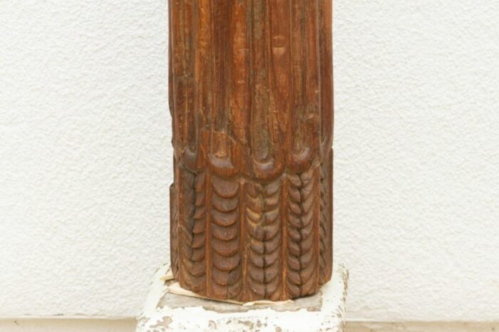 pair of 1800s stone teak carved columns 1412