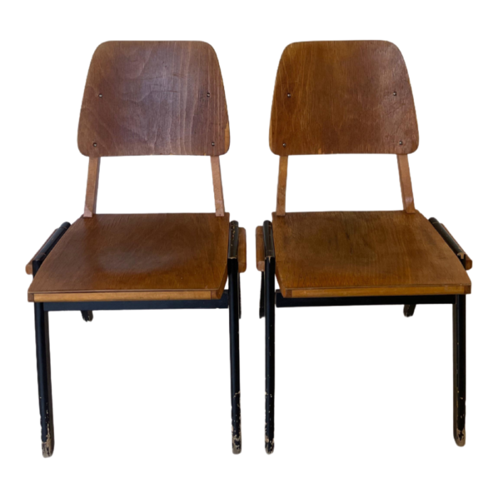 pair of 1950s palais de tokyo side chairs by ermeloo zwager 7574