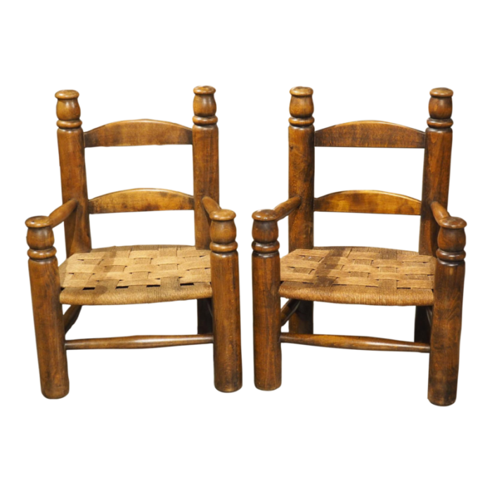 pair of circa 1940 charles dudouyt style french low chairs in carved beech 3614