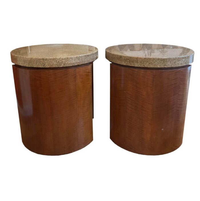 pair of granite top side tables 2949