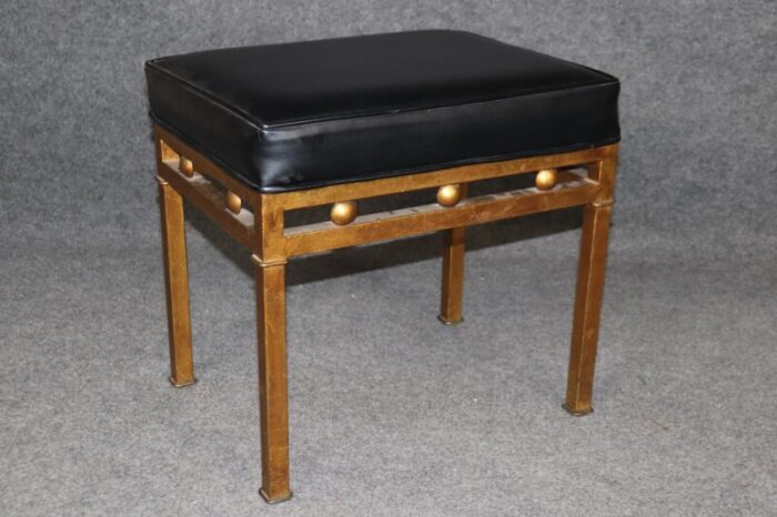 pair of hollywood regency style gilt steel benches circa 1940s 8193