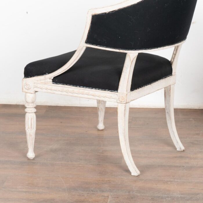 pair of white gustavian armchairs sweden circa 1810 0988