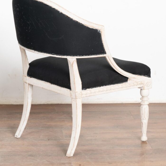 pair of white gustavian armchairs sweden circa 1810 8348