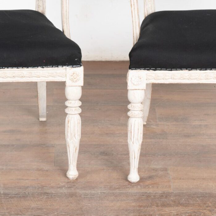 pair of white gustavian armchairs sweden circa 1810 9183