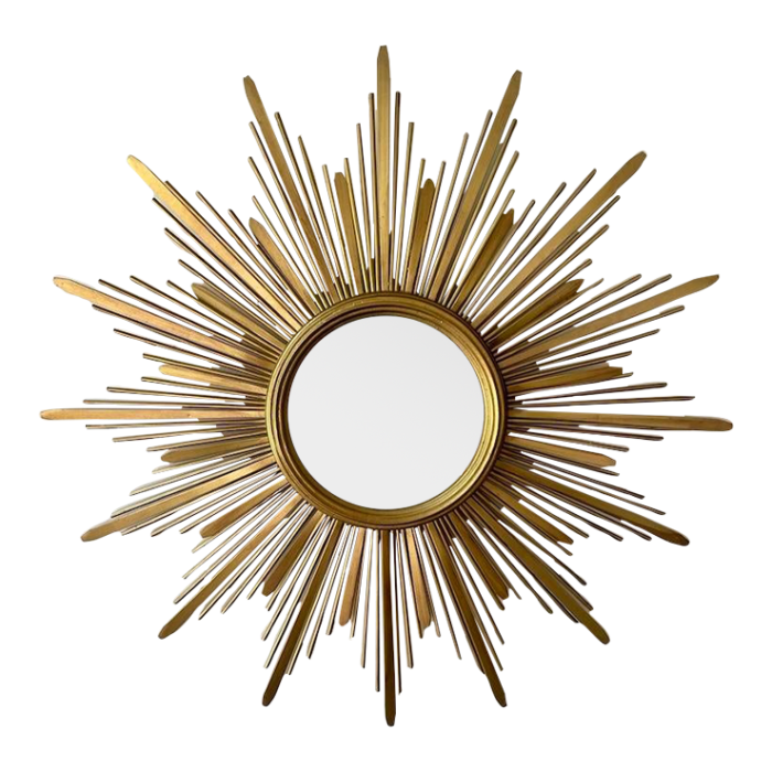 patinated brass starburst mirror 8665