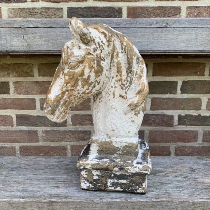 patinated plaster horse s head 1800s 2