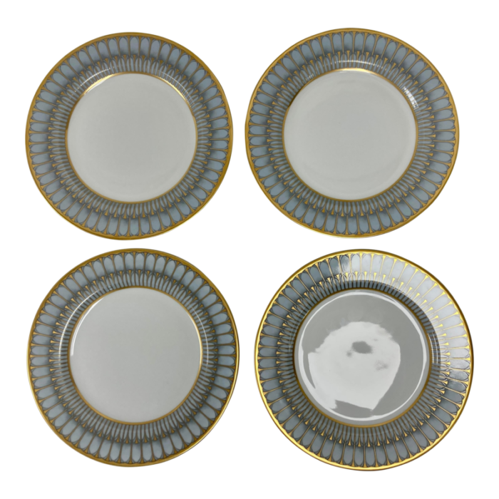 phillipe deshoulieres arcade gris gray and gold saladdessert plates set of 4 1559