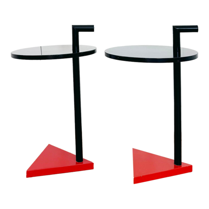 postmodern memphis style 1980s pair of end tables side tables 2 pcs 7341