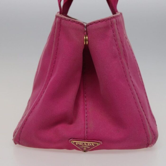 prada canapa mm hand bag denim pink auth 78268 6683