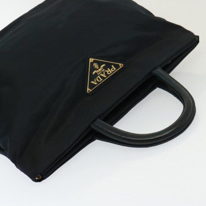 prada hand bag nylon navy auth yk13223 0600