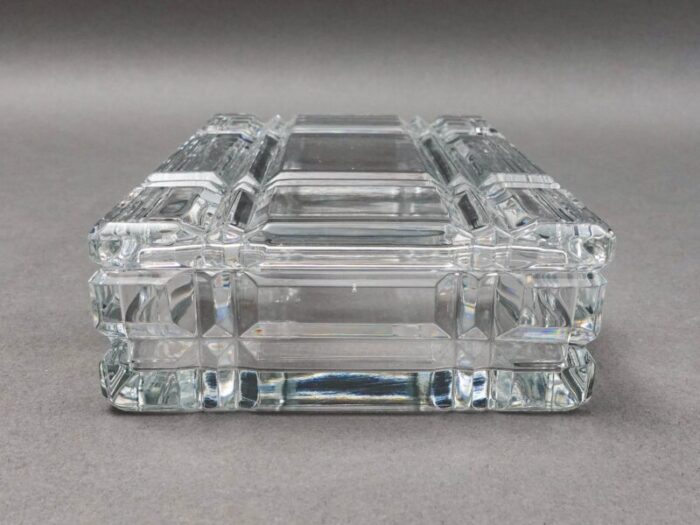 ralph lauren vintage glen plaid crystal cut glass trinket dresser box 0579