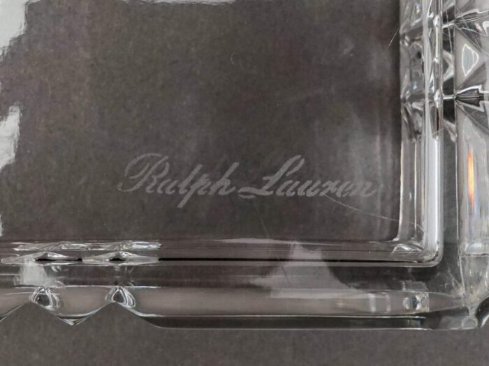 ralph lauren vintage glen plaid crystal cut glass trinket dresser box 2746