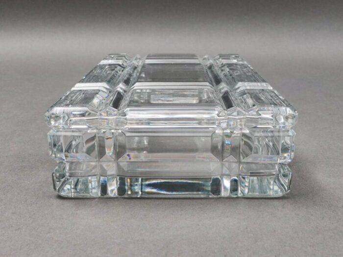 ralph lauren vintage glen plaid crystal cut glass trinket dresser box 2856