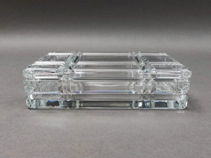 ralph lauren vintage glen plaid crystal cut glass trinket dresser box 3380