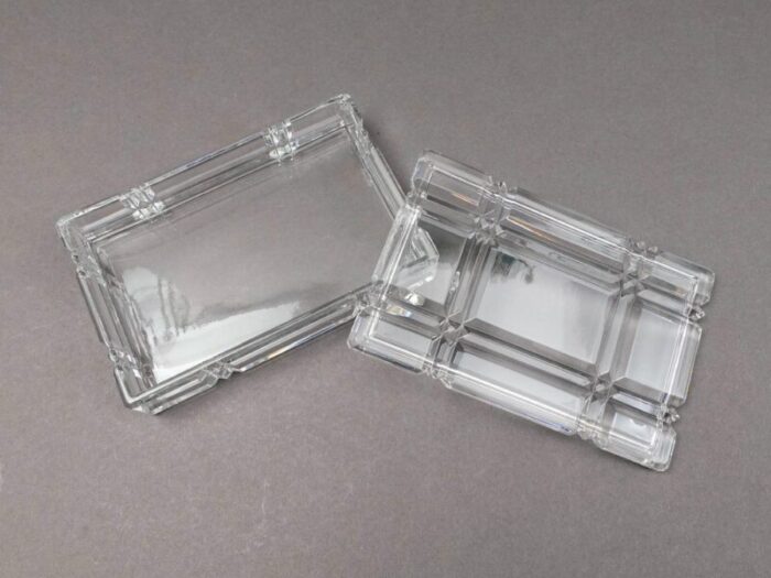 ralph lauren vintage glen plaid crystal cut glass trinket dresser box 4145