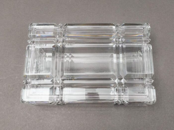 ralph lauren vintage glen plaid crystal cut glass trinket dresser box 5656