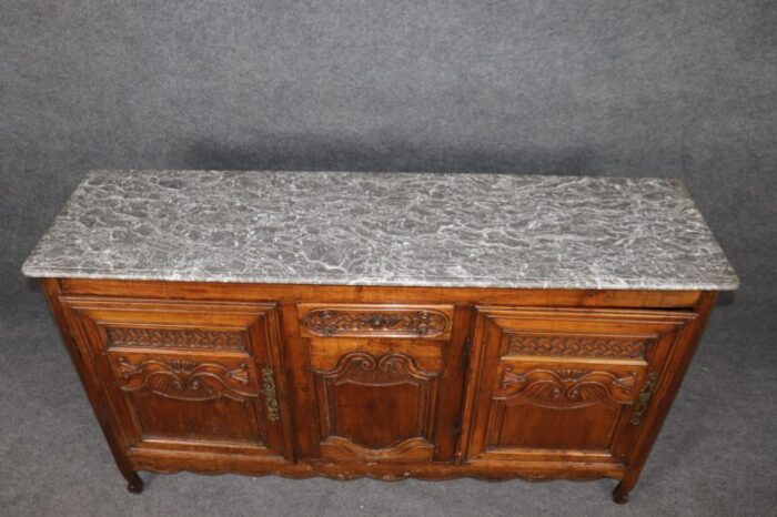 rare marble top period country french antique marble top sideboard 2205