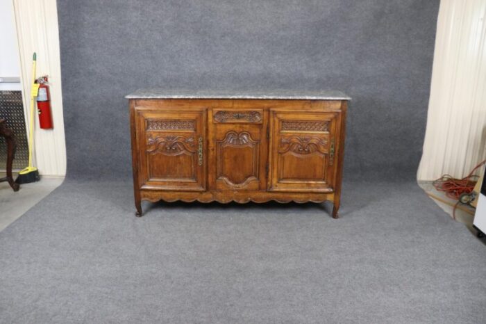 rare marble top period country french antique marble top sideboard 6442