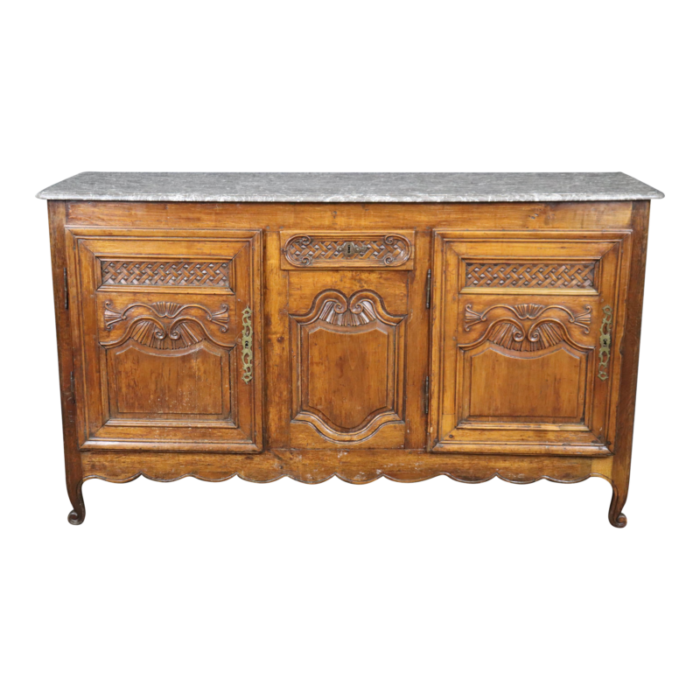 rare marble top period country french antique marble top sideboard 8005