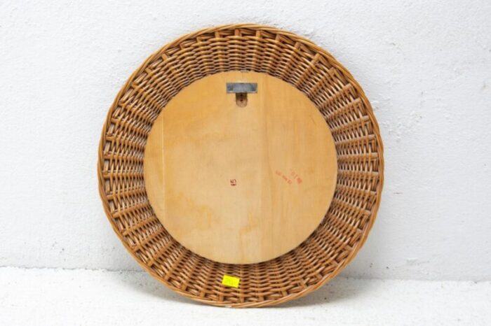 rattan mirror attributed to jan kalous for uluv czechoslovakia 1960s 7