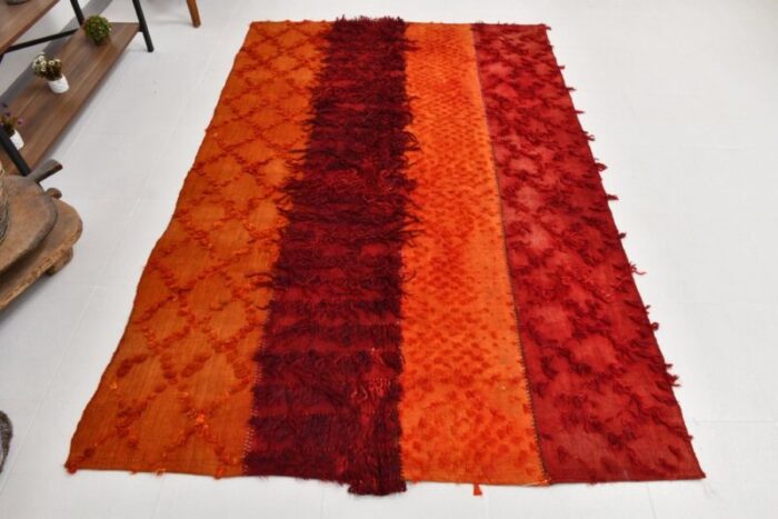 red orange tones kilim rug 1964 1