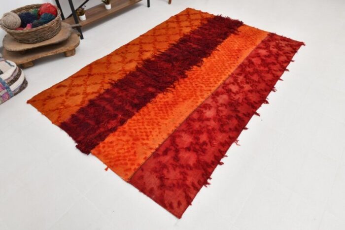 red orange tones kilim rug 1964 4