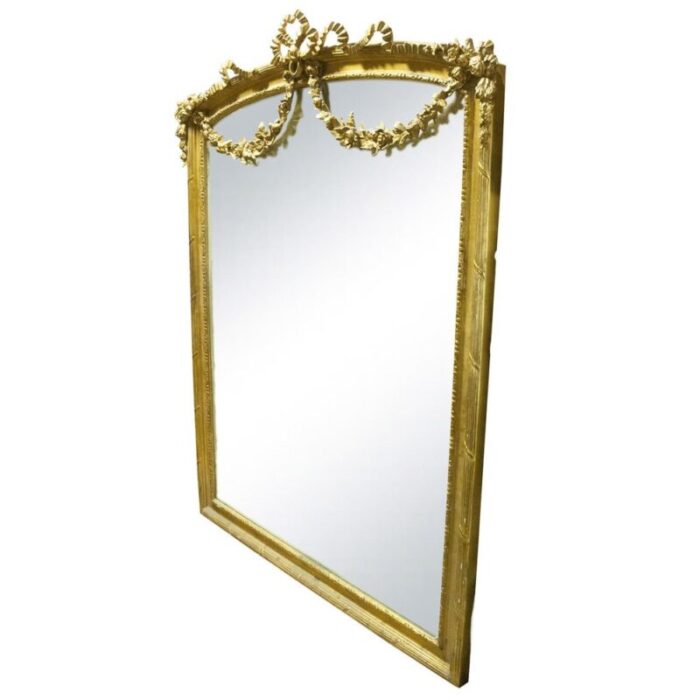 regency gold foil wood rectangular handcrafted mirror spain 1970s 2