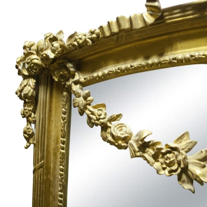 regency gold foil wood rectangular handcrafted mirror spain 1970s 6