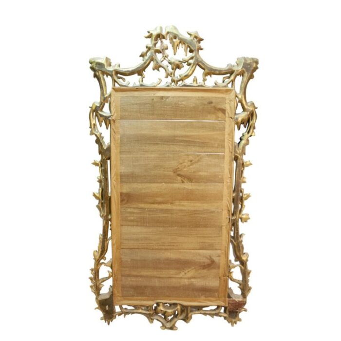 regency rectangular handcrafted gold foil wood mirror spain 1970s 3