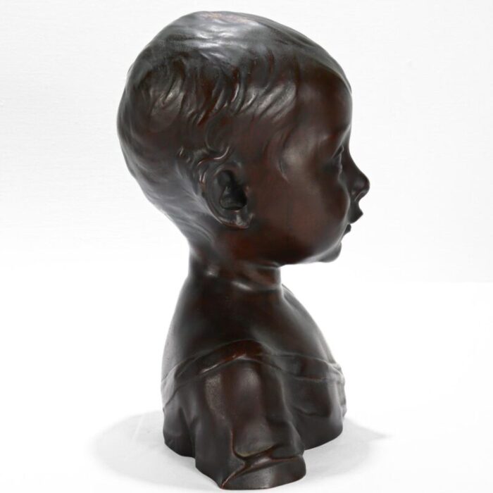 renaissance style cast bronze bust of a child after desiderio 3733