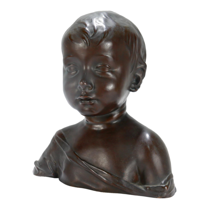 renaissance style cast bronze bust of a child after desiderio 4590