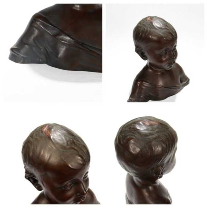 renaissance style cast bronze bust of a child after desiderio 4826