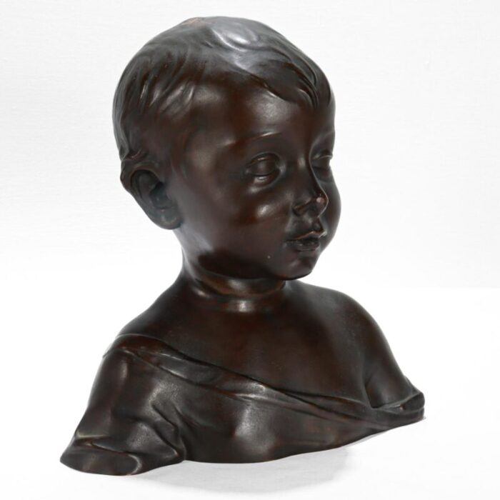 renaissance style cast bronze bust of a child after desiderio 6845