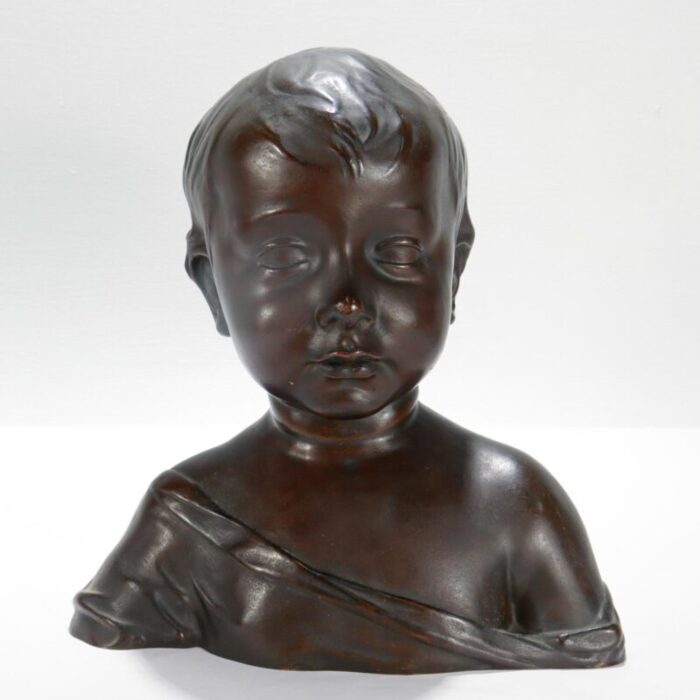 renaissance style cast bronze bust of a child after desiderio 9225