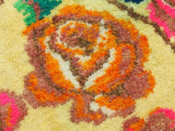 roses oriental hand knotted rug in wool 1920s 17