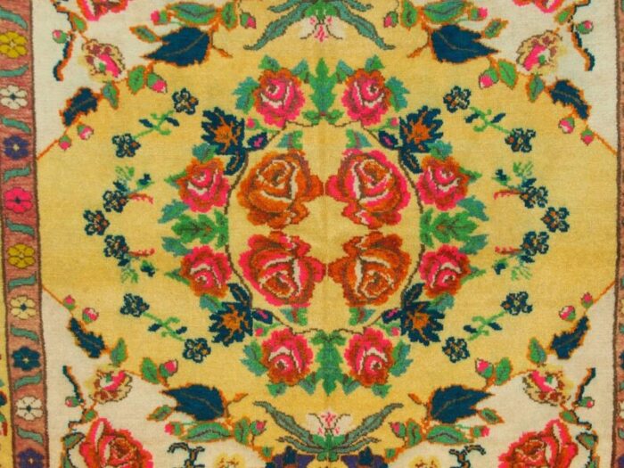 roses oriental hand knotted rug in wool 1920s 6