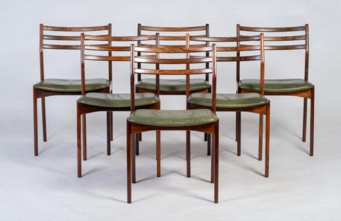 rosewood dining chairs by vestervig eriksen for brdr tromborg denmark 1960s set of 6 0589