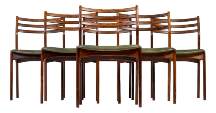 rosewood dining chairs by vestervig eriksen for brdr tromborg denmark 1960s set of 6 7916