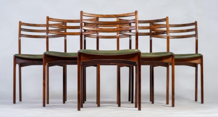 rosewood dining chairs by vestervig eriksen for brdr tromborg denmark 1960s set of 6 8839