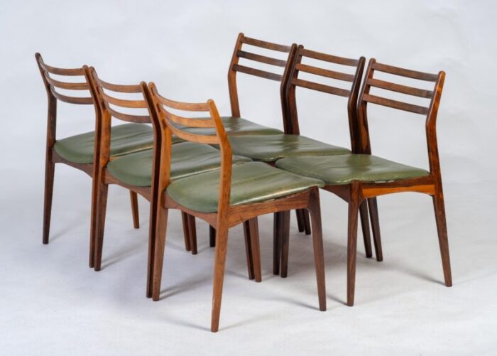 rosewood dining chairs by vestervig eriksen for brdr tromborg denmark 1960s set of 6 9309