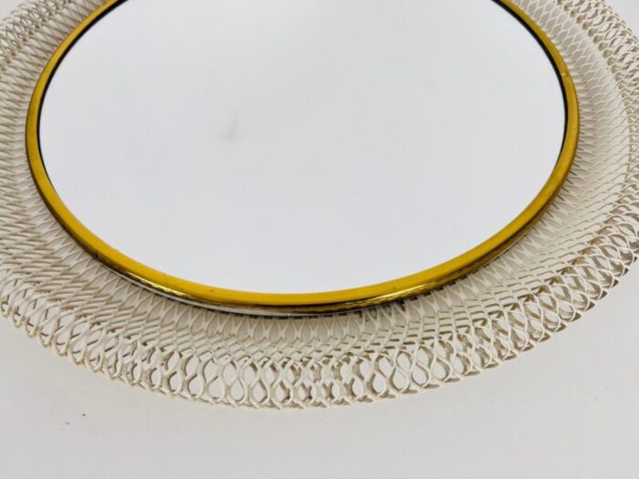 round brass framed wall mirror italy 1960s 6