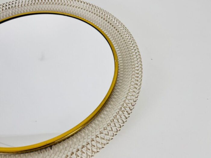 round brass framed wall mirror italy 1960s 8