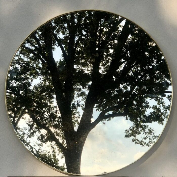 round mirror in brass 6