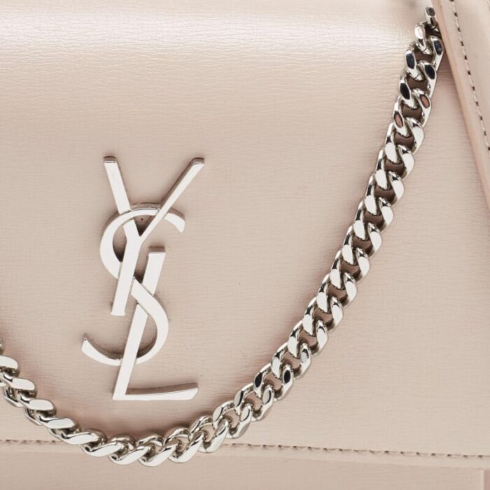 saint laurent light pink leather sunset wallet on chain 7652